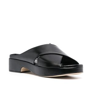 BY FAR cross-front platform sandals